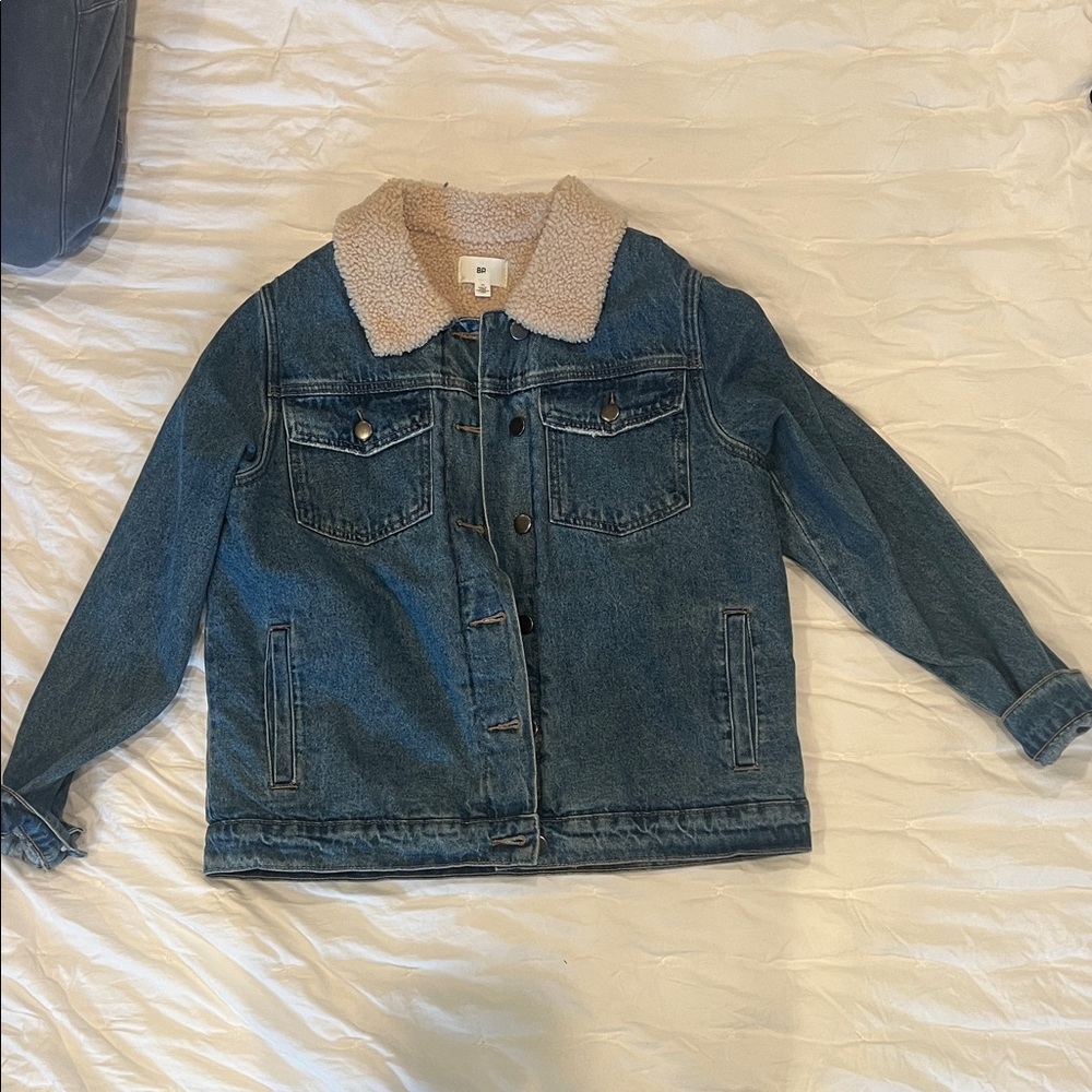 bp Blue Denim Sherpa Collar Jacket